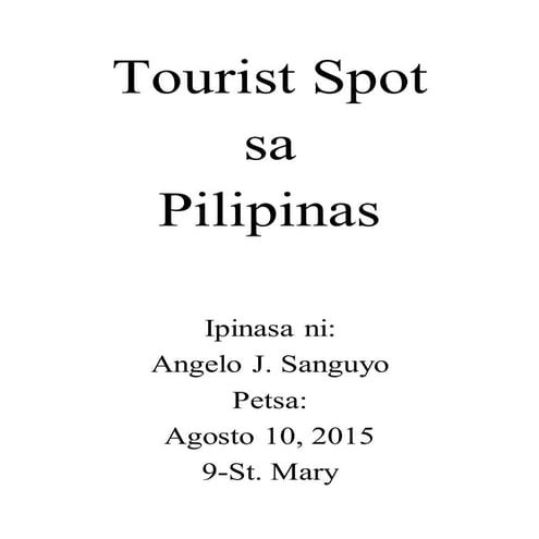 Tourist Spot sa Pilipinas