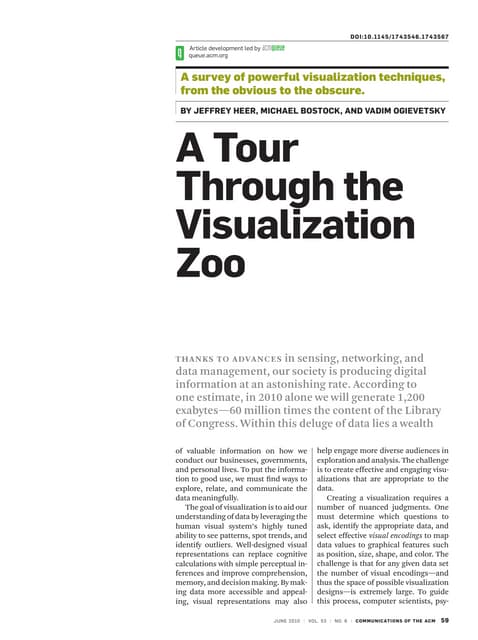 A Tour through the Data Vizualization Zoo - Communications of the ACM