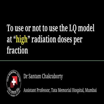 To use or not to use the LQ model at “high” radiation doses | PDF