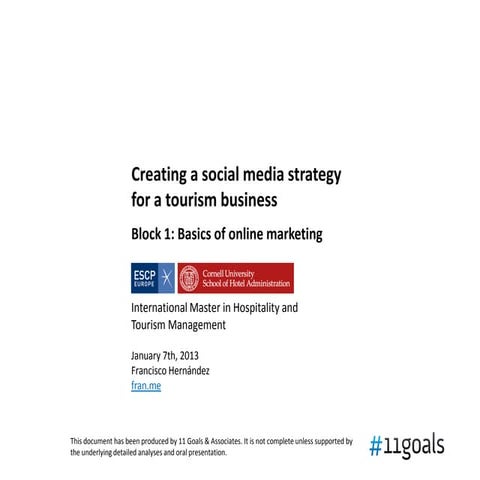 Creating a social media strategy for a tourism business | Block 1: Basics of ...