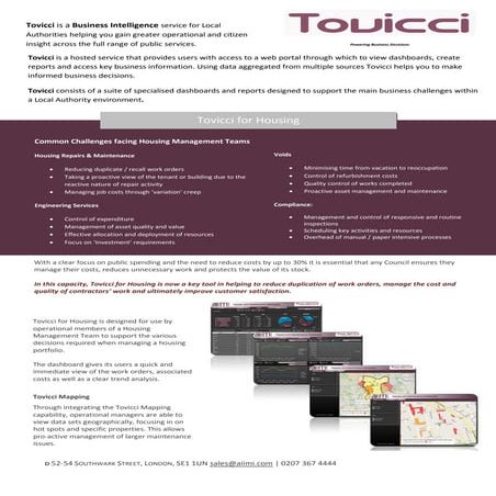 Reporting, Analytics and Dashboard Services for Local Authorities