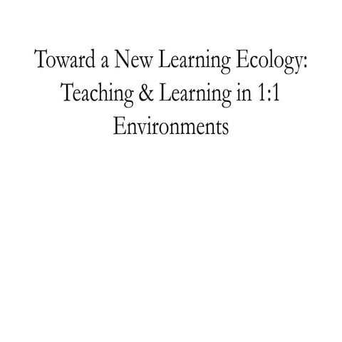 Toward a new learning ecology