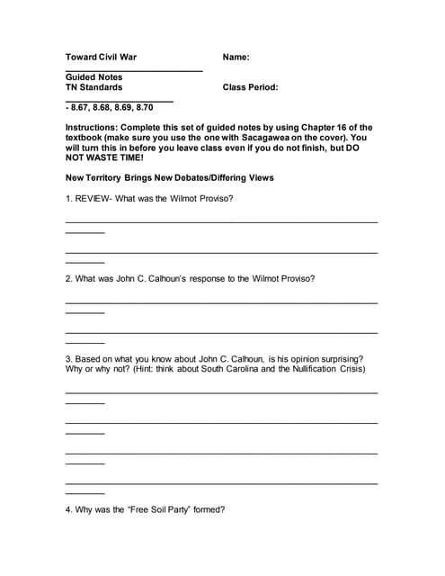 Articles of confederation guided note sheet | DOCX