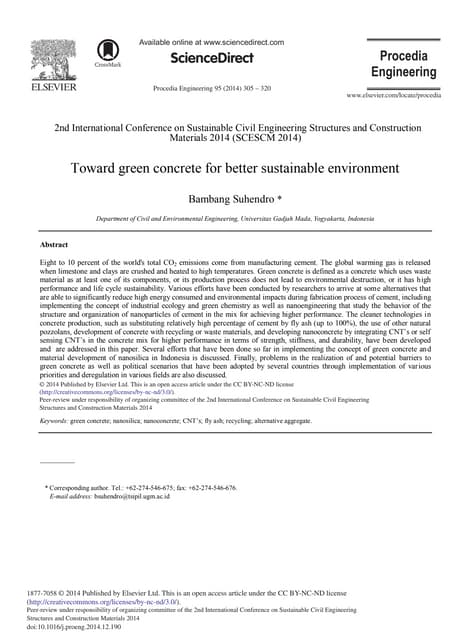 Ijteri A Review On Green Concrete Pdf