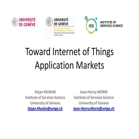 Toward io t application markets