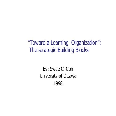 Toward learning organization