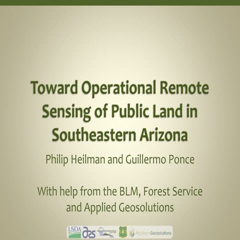 Toward operational remote sensing of public land