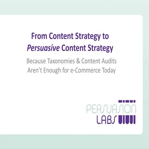 Towards A Content Strategy That Sells   Persuasion Labs