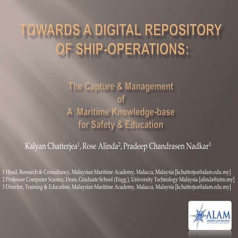 Towards A Digital Repository