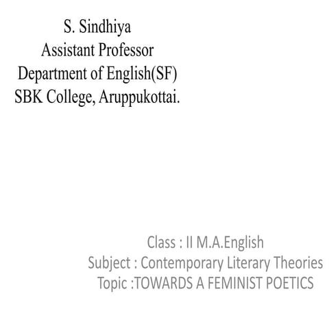 Towards a feminist poetics
