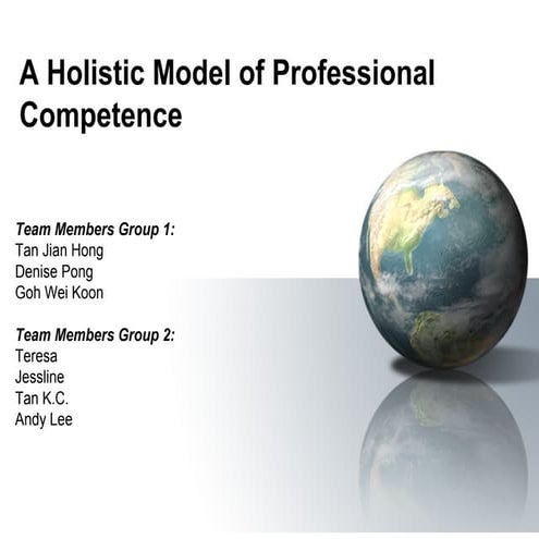 Towards A Holistic Model Of Professional Competence | PDF