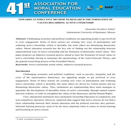 Hacia un método inductivo para investigar la formación de valores con respect...