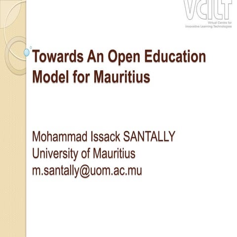 Towards an Open Education Model for Mauritius 
