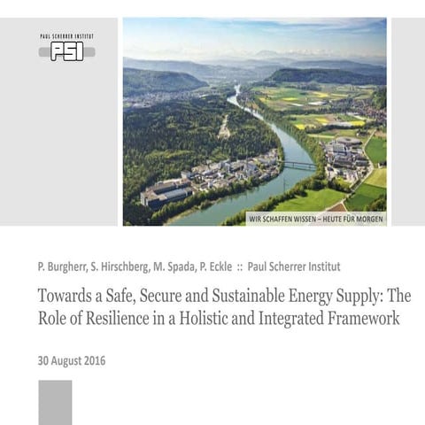 Towards a safe, secure and sustainable energy supply the role of resilience i...