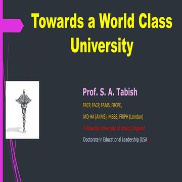 Towards a World Class University