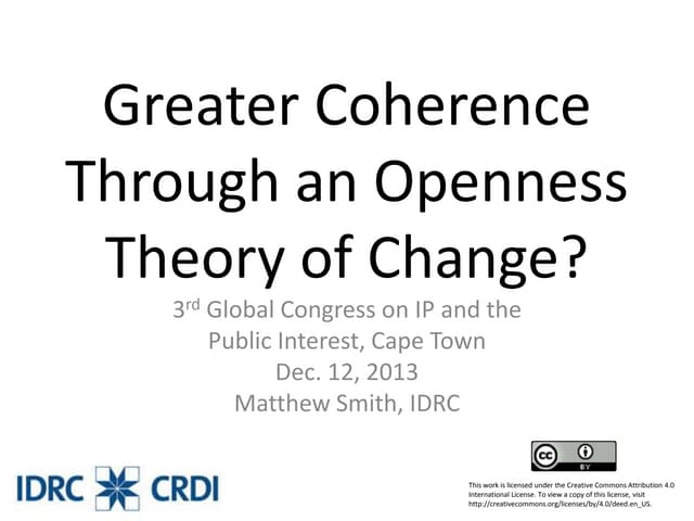 Towards Comparative Research on Openness Dec. 12, 2013