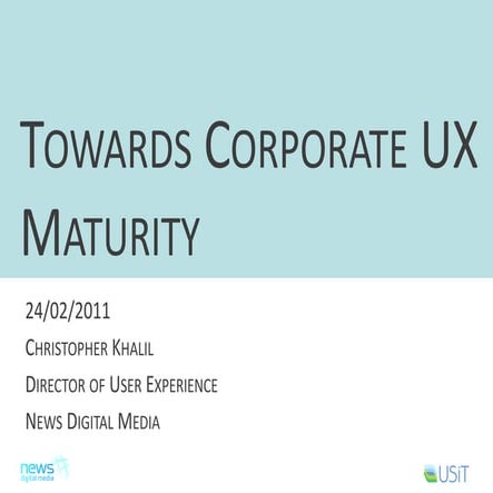 Towards corporate usability maturity