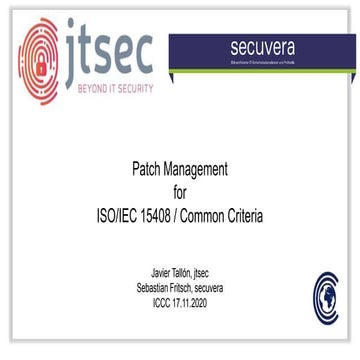 Towards creating an extension for patch management ISO/IEC 15408 &18045 ...