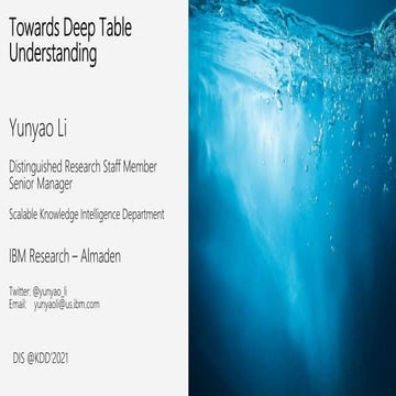 Towards Deep Table Understanding | PPT