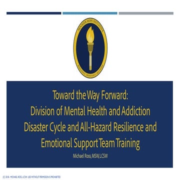 Toward the Way Forward A Roadmap for Disaster Mental Health