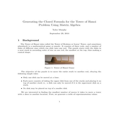 Tower of hanoi problem