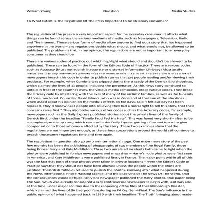 To What Extent Is The Regulation Of The Press Important To An Ordinary Consumer