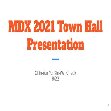 MDX challenge 2021 town hall presentation