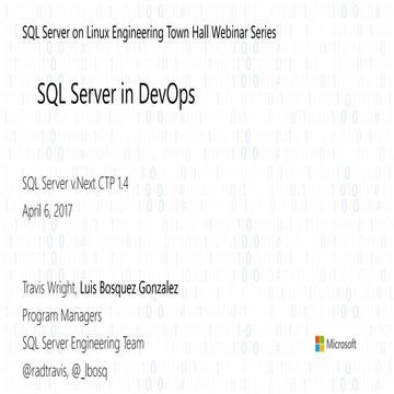 SQL Server in DevOps Town Hall Webinar | PPT