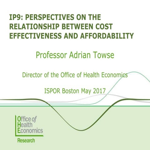 Perspectives on the Relationship Between Cost Effectiveness and Affordability