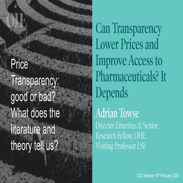 Towse cgd price transparency seminar