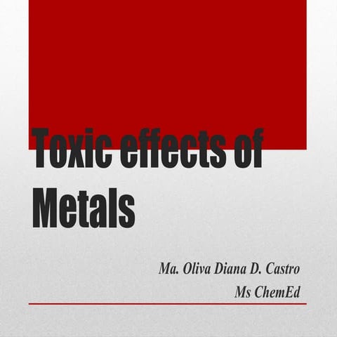 Presentation for Toxic effects of Metals