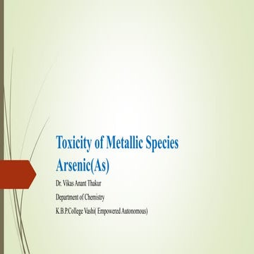 Toxicity of  metallic species, Aresenic.pdf
