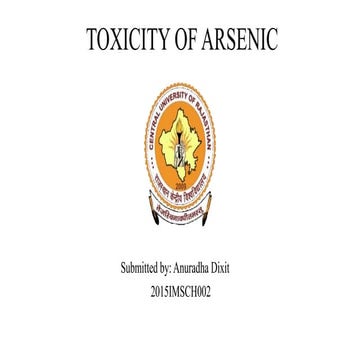 Toxicity of arsenic