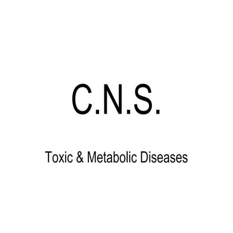 Diagnostic Imaging of Cerebral Toxic & Metabolic Diseases