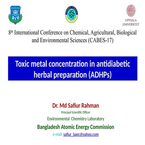 Toxic Metal in herbal medicine -Singapore.ppsx