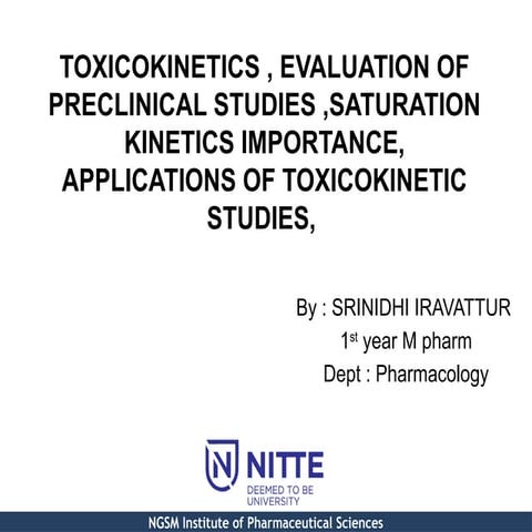 Toxicokinetic studies screening of pre clinical models .pptx