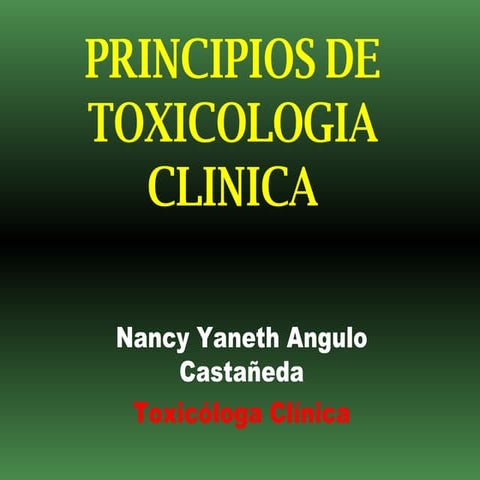 Toxicologia Principios De ToxicologíA ClíNica