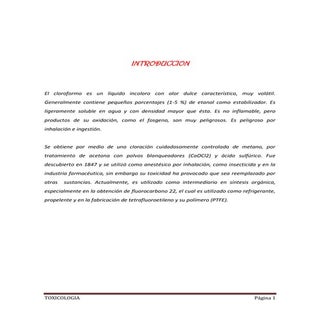 Toxicologia cloroformo