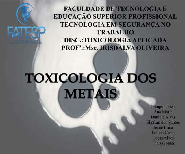 Toxicologia dos metais