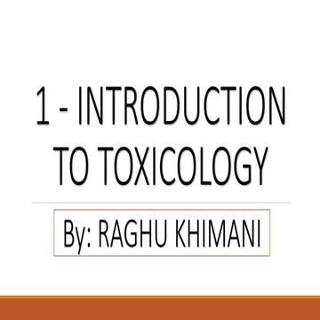 Introduction to Toxicology and Forensic Toxilogical Examination and it's sign...