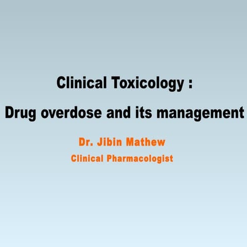 Drug Overdose and its Management - Antidotes