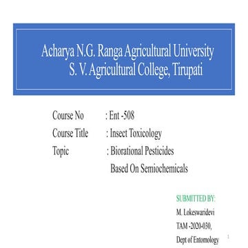 Toxicology semiochemicals