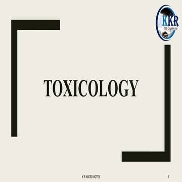 Toxicology PRINCIPLES OF TOXICOLOGY ppt. | PPTX
