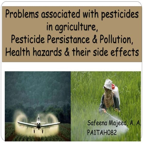 insecticide pollution, persistance and problems associated with agriculture