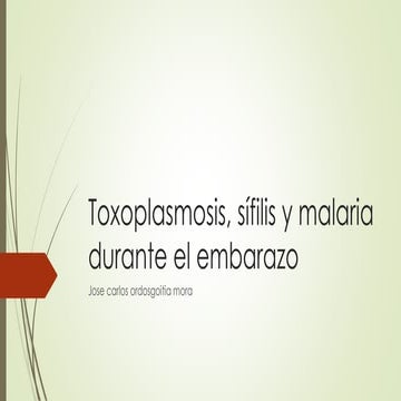 Toxoplasmosis, sífilis y malaria durante el embarazo