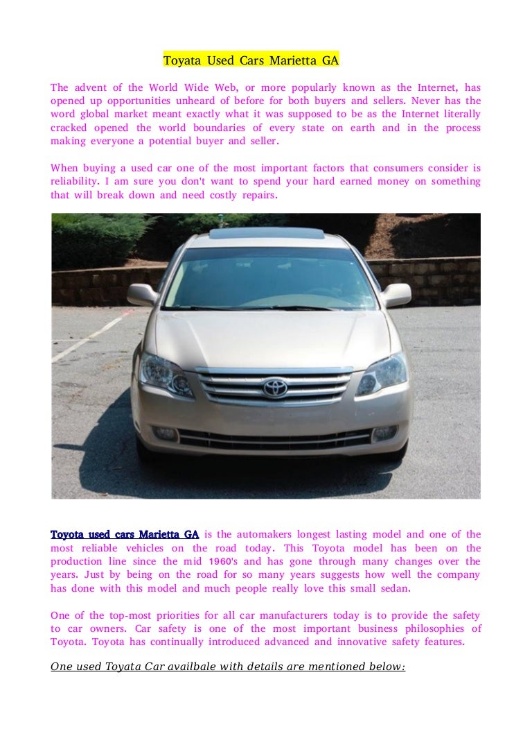 Toyata Used Cars Marietta GA
