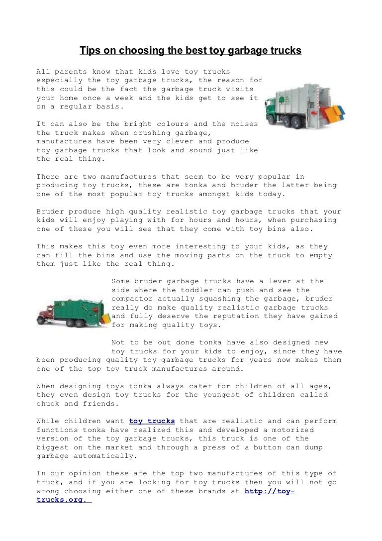garbage truck crushing toys