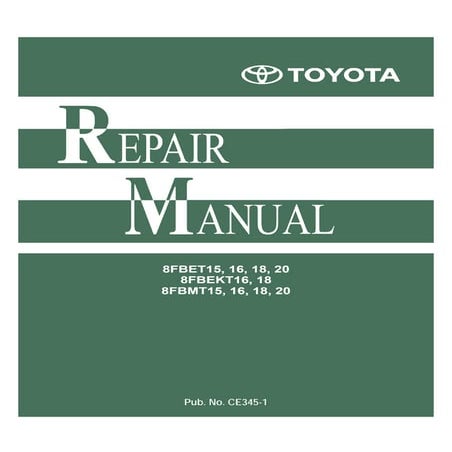 Manuale D'uso E Manutenzione Per Carrello Elevatore Toyota Serie 7FGF, FDF, FGJ, FDJF (15-35)