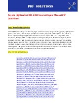 Toyota highlander electrical wiring diagram manual pdf download 2001