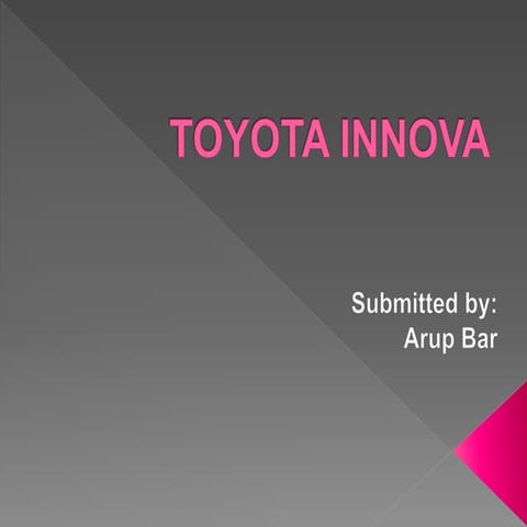 Toyoya innova product mix & pricing